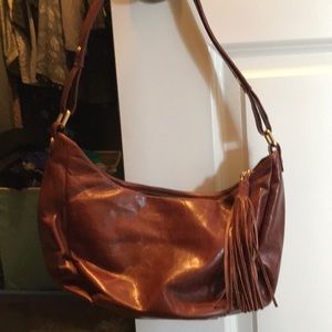Hobo mahogany leather handbag